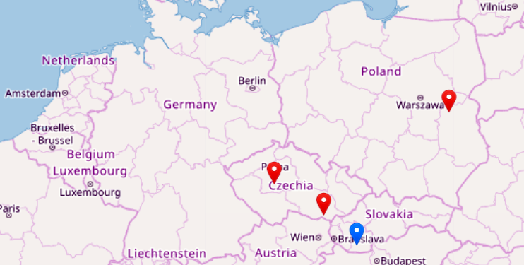 Map - Localities of the Project Participants